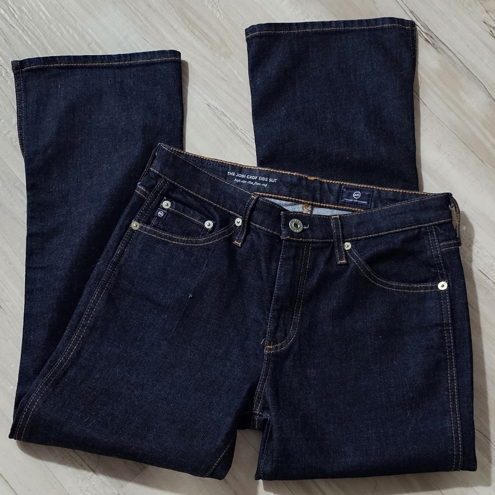 AG Adriano Goldschmied The Jodi Crop Side Slit Jeans Dark Wash Size 26R